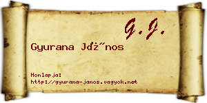Gyurana János névjegykártya